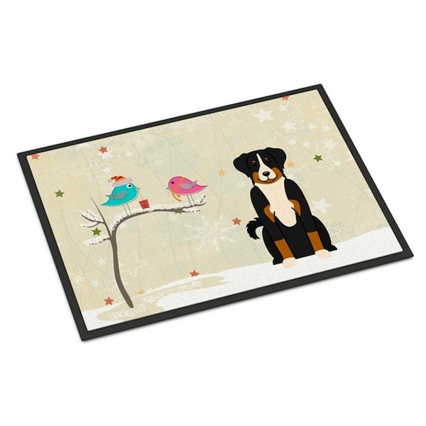 Carolines Treasures Christmas Presents Between Friends Appenzeller Sennenhund Indoor or Outdoor Mat, 18 x 0.25 x 27 in. BB2515MAT - main